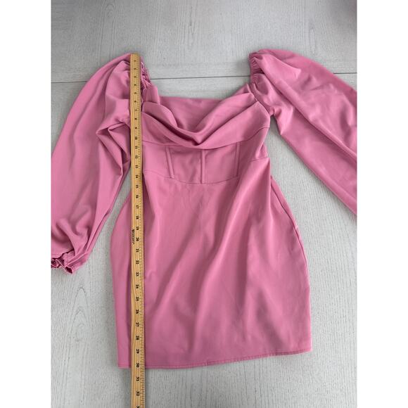 Princess Polly Lillie Long Sleeve Mini Dress Barbiecore Baddie R - Picture 2 of 6